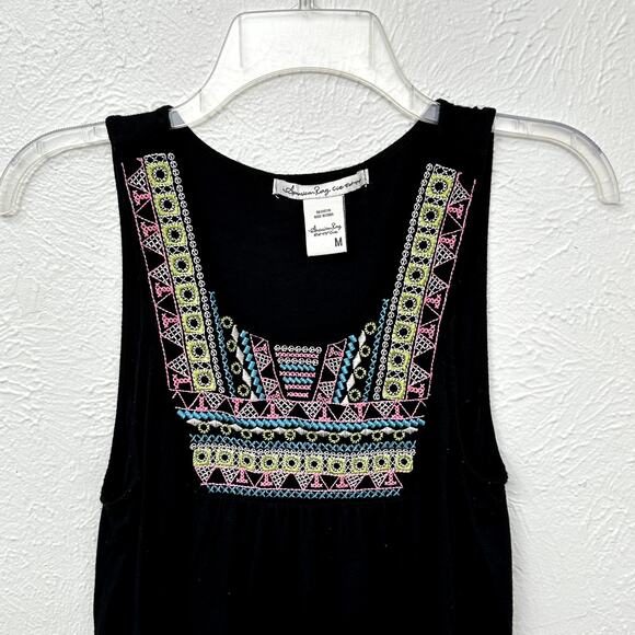American Rag Black Embroidered Tank Top - Picture 5 of 9
